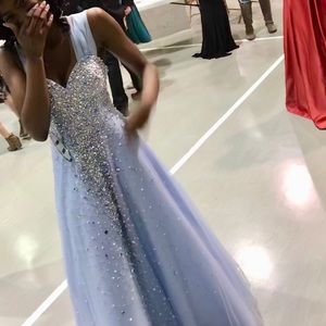 light blue pageant or prom dress